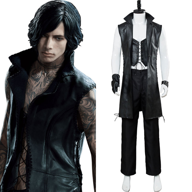 Devil May Cry V DMC5 Dante Aged Outfit Leather Cosplay Costume