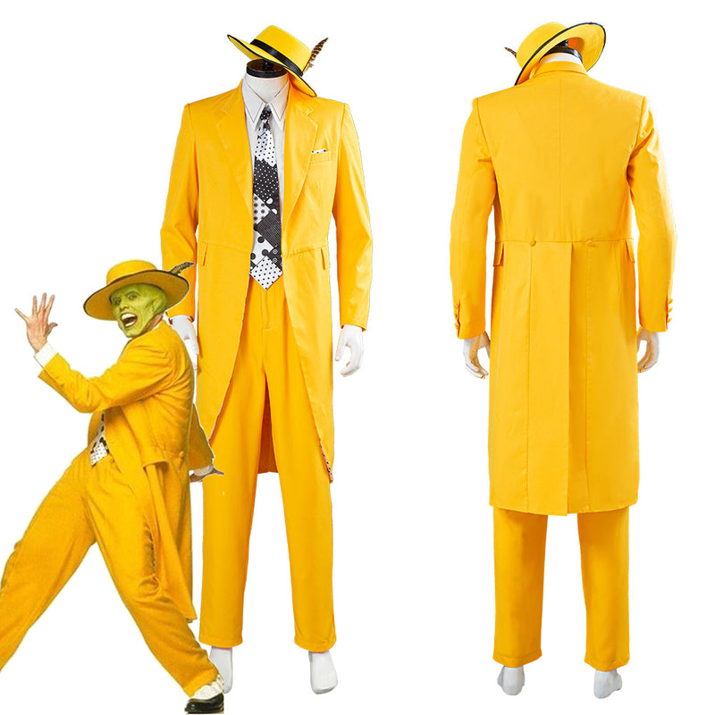 Mens The Mask Film Yellow Suit Halloween Film Fancy Dress