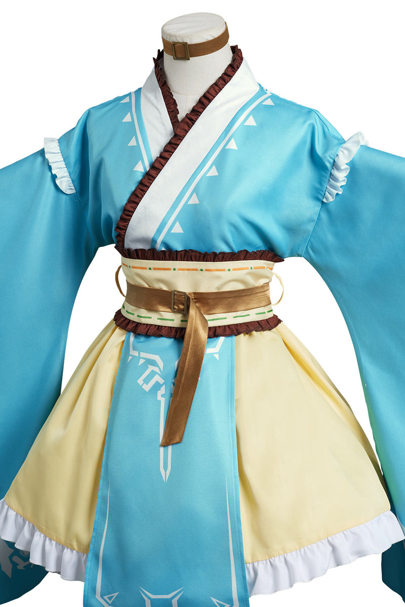The Legend of Zelda: Breath of the Wild Link Original Design Lolita kimono Cosplay Costume- Cossky®