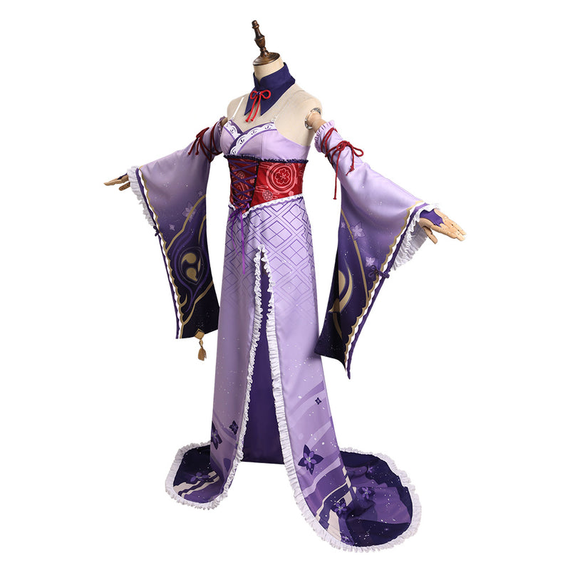 Genshin Impact Raiden Shogun Cosplay Costume Witch Dress Outfits Halloween Carnival Suit