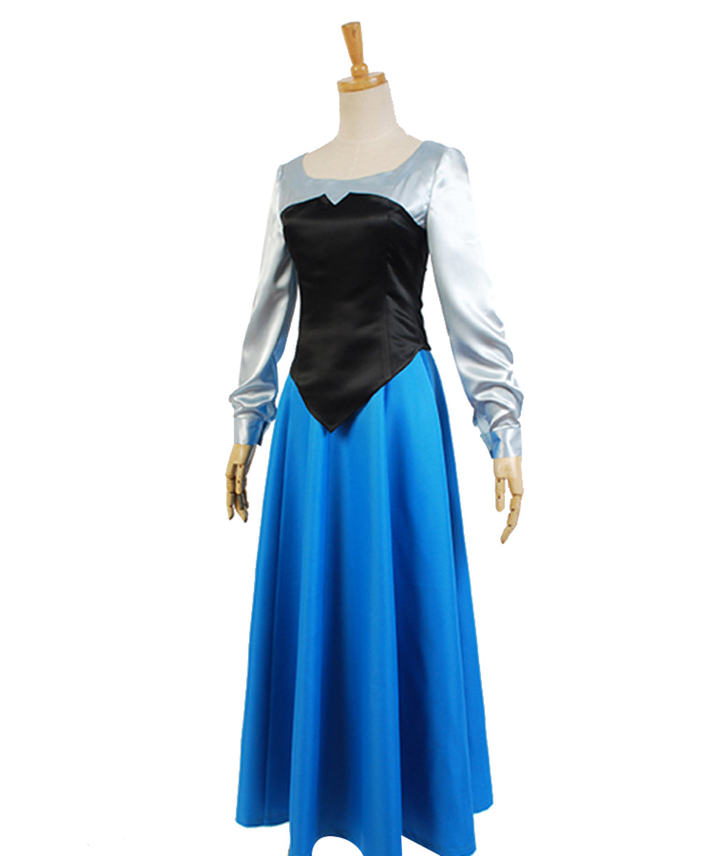 strapless open back dress Ariel Princess Ariel Cosplay Costume