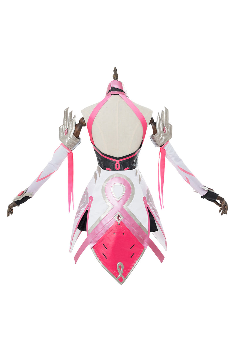 Overwatch Mercy Angela Ziegler Outfit Pink Mercy Skin Cosplay Costume