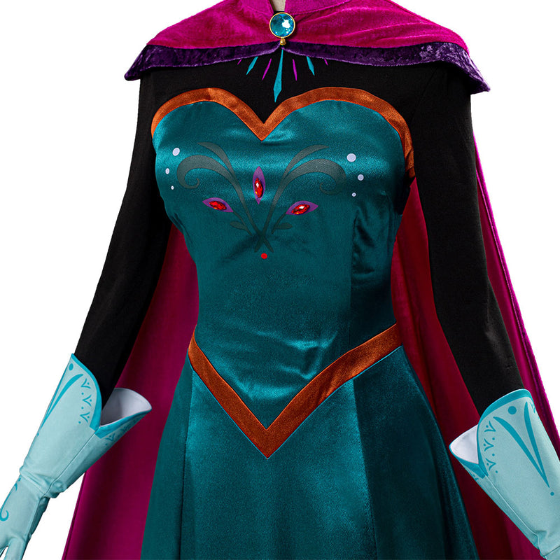 Movie Frozen Elsa Queen Costume Women Dress Halloween Carnival Cosplay Costume