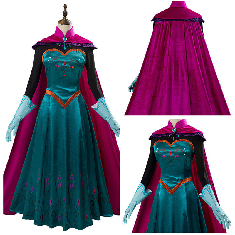 Movie Frozen Elsa Queen Costume Women Dress Halloween Carnival Cosplay Costume