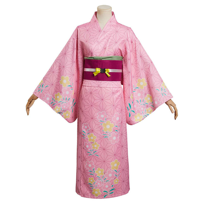 Kamado Nezuko Cosplay Costume Summer Kimono Outfits Halloween Carnival Suit