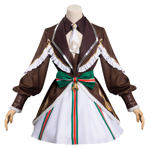 Genshin Impact Original Design Zhongli Chrismas Dress Cosplay Costume