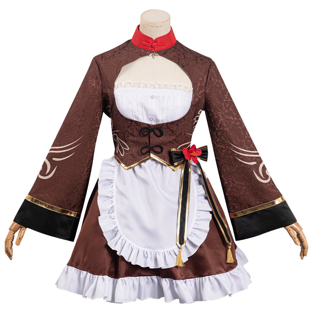 Genshin Impact—Hu Tao Cosplay Costume Original Design Maid Dress Outfits  Halloween Carnival Suit
