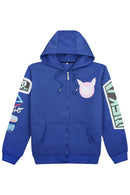 D.va Song hana fleece zip-up Hoodie hooded Sweatshirt Blue
