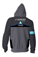 Connor Zip Up Hoodie Connor RK800 Hoodie Unisex Sweatershirt Gray