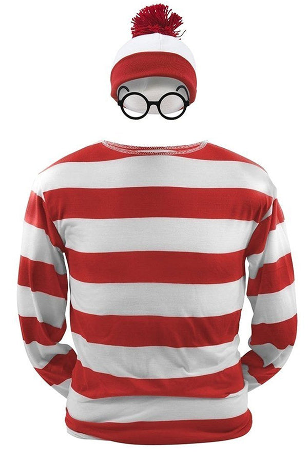 Where's Waldo Waldo  Waldo & Friends T-shirt Cosplay Costume