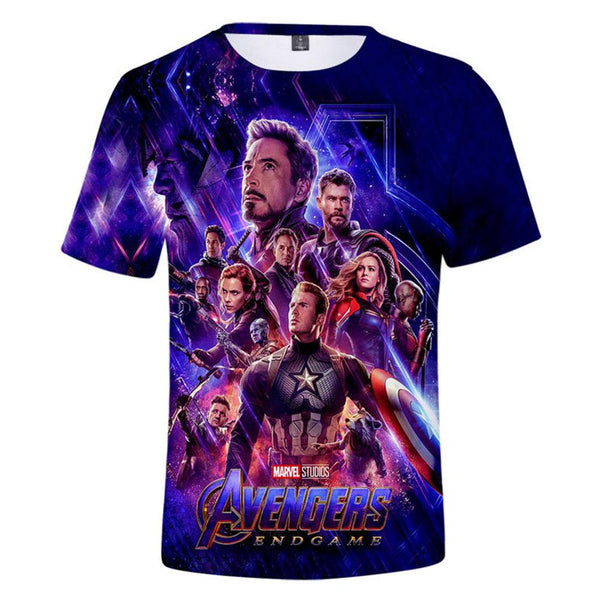 Avengers 4 :Endgame Captain America Iron Man Printed T-shirt
