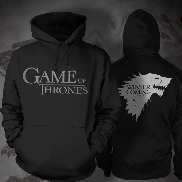 Thrones Stark Black Hooded T-shirt Costume(Free Ship)