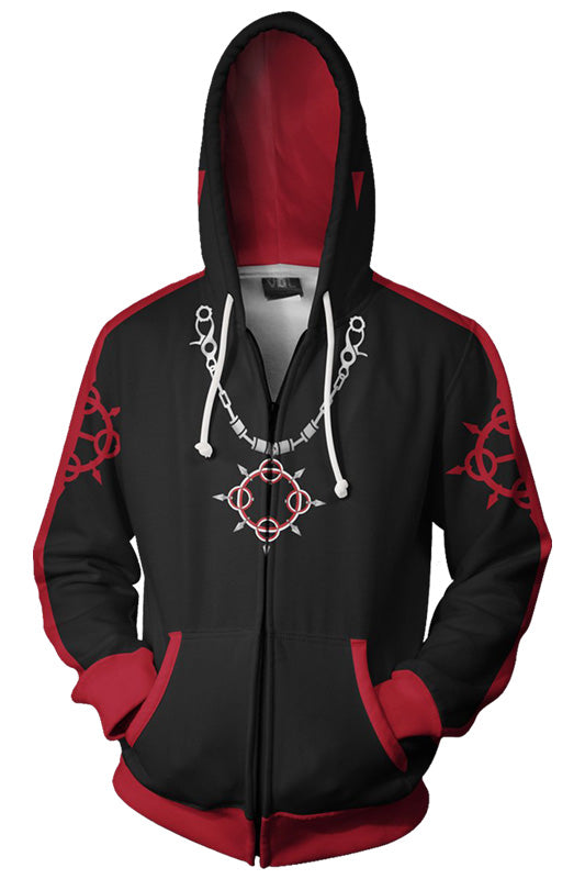 Teen Hoodie Kingdom Hearts Axel 3D Zip Up Sweatshirt Unisex