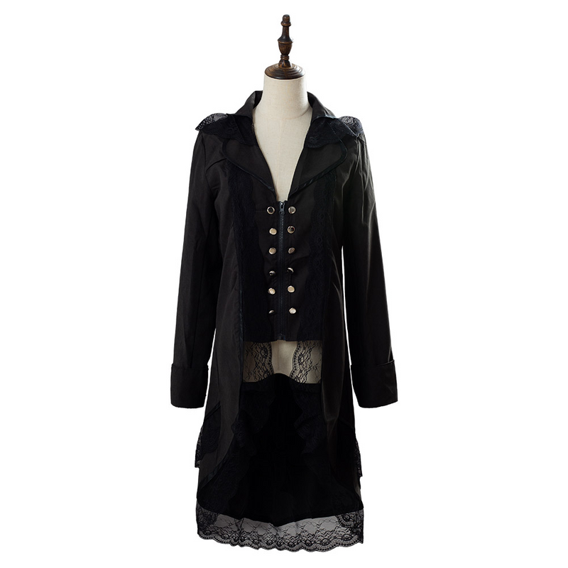 Steampunk Black Tailcoat Victorian Gothic Cosplay Costume Female Ver.