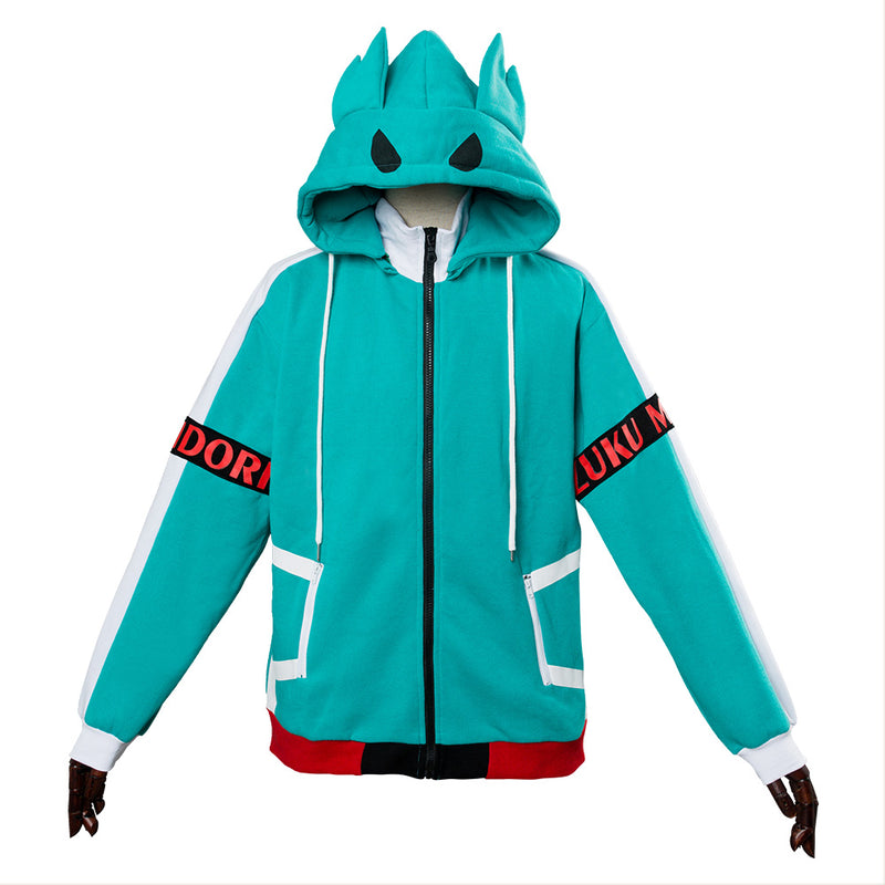 Teen Hoodie  Boku no Hero Izuku Midoriya Deku Zip Up Sweatshirt Unisex