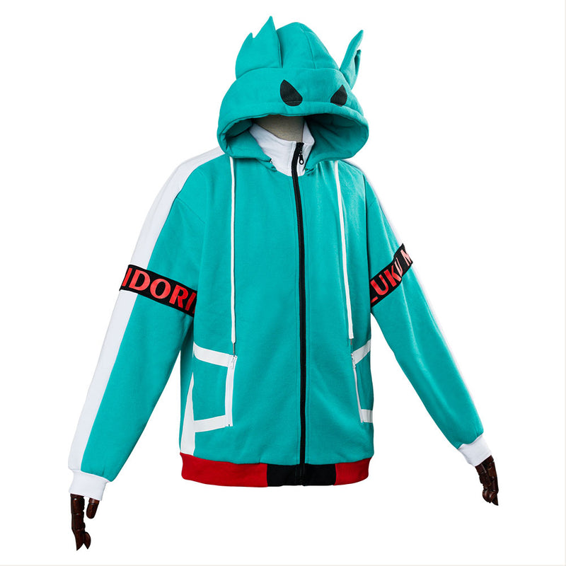 Teen Hoodie  Boku no Hero Izuku Midoriya Deku Zip Up Sweatshirt Unisex