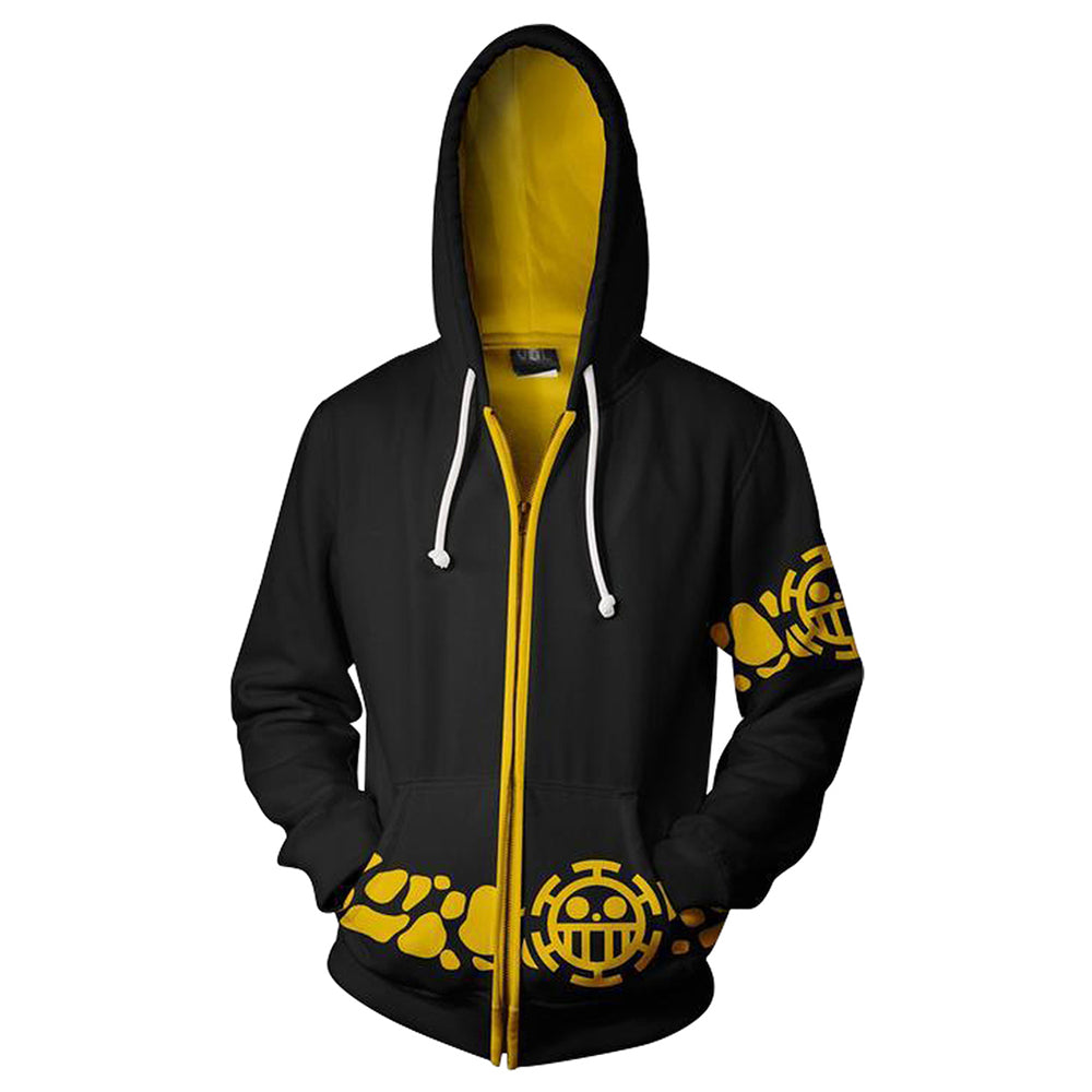 Unisex One Piece Trafalgar Law Cosplay Hoodie 3D Printed Sweatshirt Me