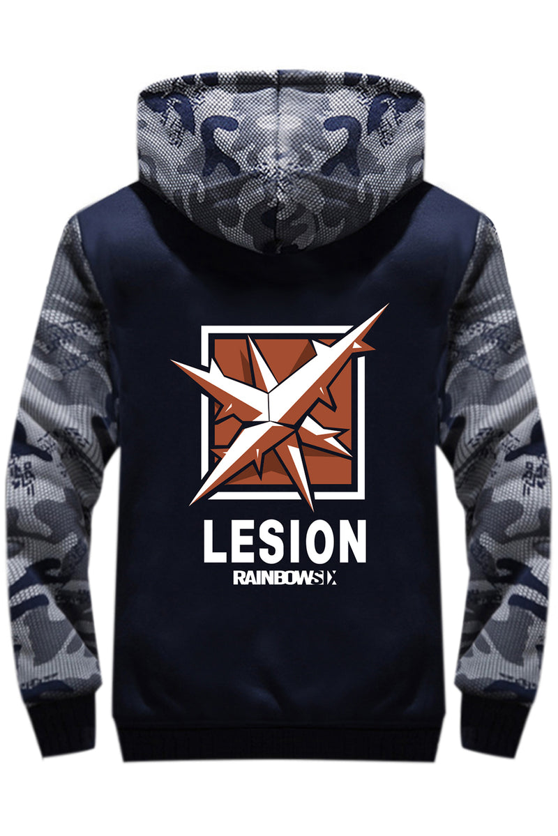 Tom Clancy's Rainbow Six Siege Lesion ELAS Hoodie Thich Windter Jacket Camouflage