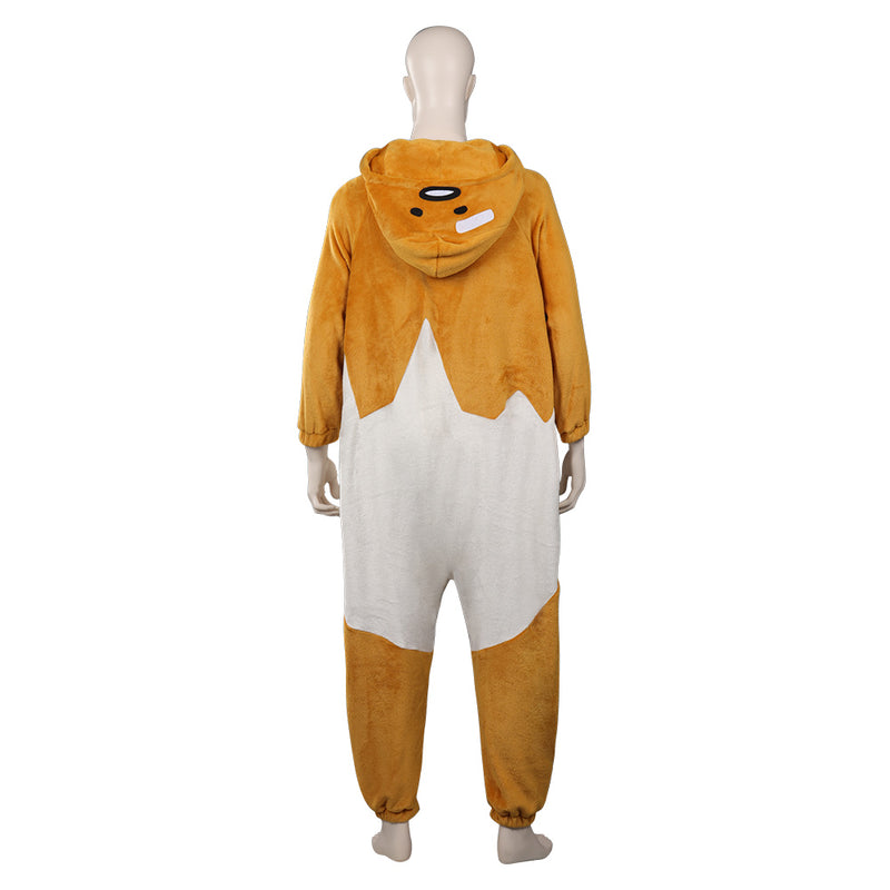Gudetama: An Eggcellent Adventure Gudetama Cosplay Costume Jumpsuit Sleepwear Onesies Pajamas Outfits