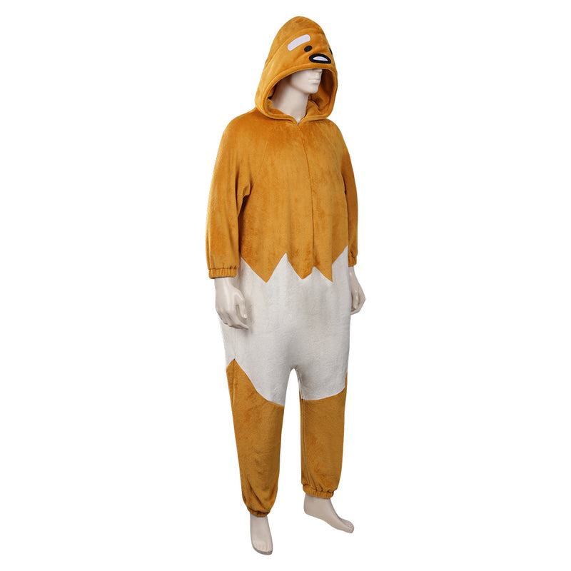 Gudetama: An Eggcellent Adventure Gudetama Cosplay Costume Jumpsuit Sleepwear Onesies Pajamas Outfits