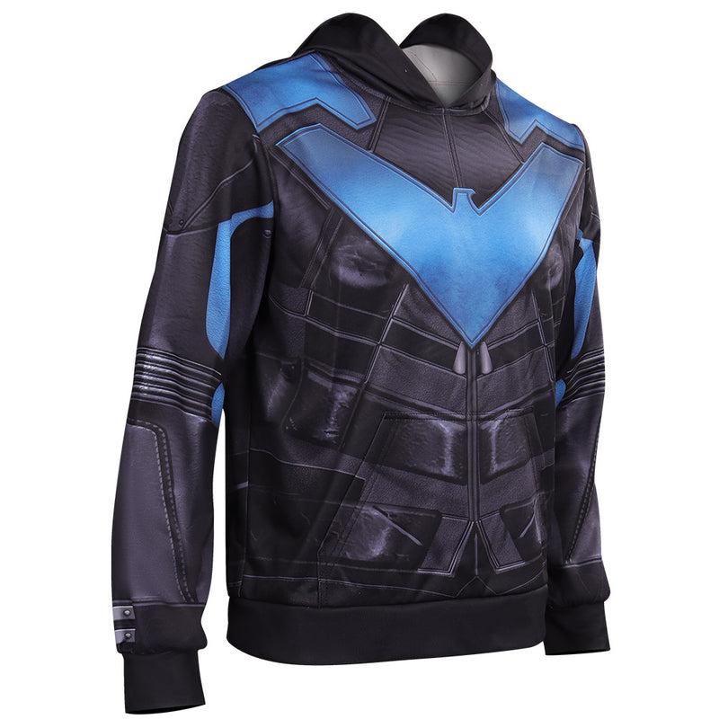 Gotham Knights Nightwing Cosplay Costume Hoodie Coat Halloween Carnival Suit