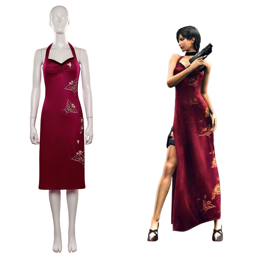 Resident Evil 4 Ada Wong Cosplay Costume Cheongsam Dress Halloween Car