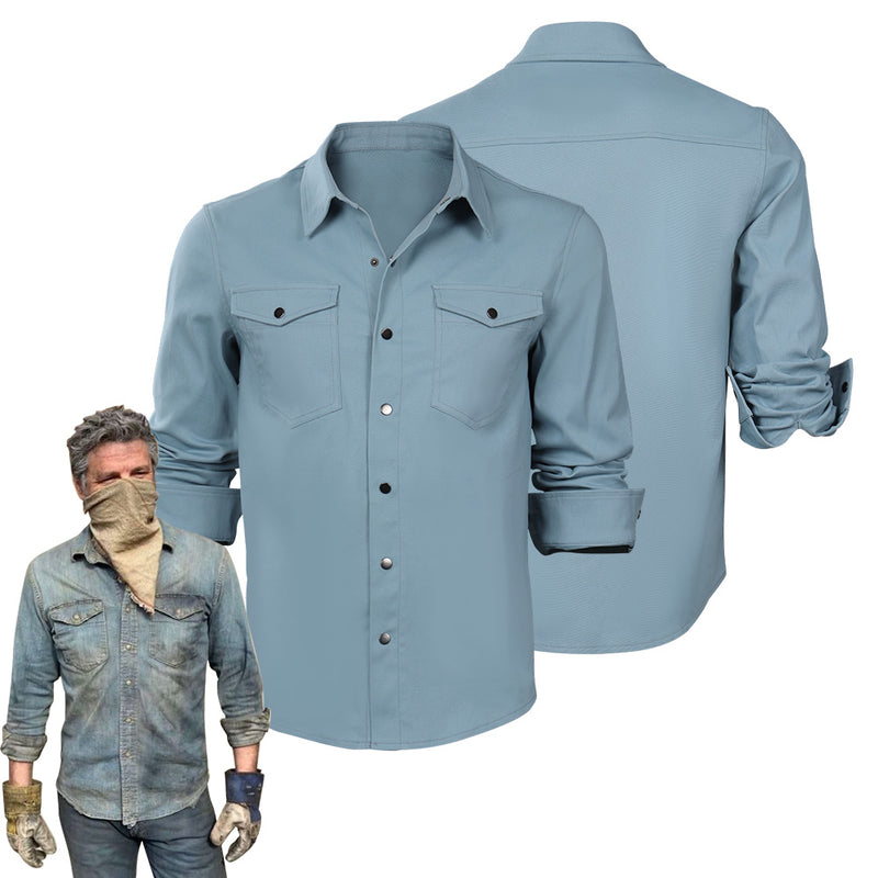 The Last of Us Joel Miller Cosplay Costume Blue Shirt Outfits Halloween Carnival Costume