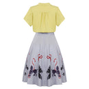 Women 1950s Poodle Rockabilly Retro Swing Dress Grease Fancy Dress Halloween Carnival Suit