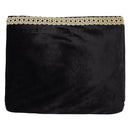 Witch Wizard Hooded Robe Cosplay Costume Black Velvet Lace Contrasting Color Cloak Outfits