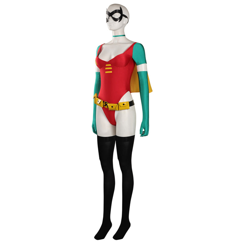 Woman Robin Cosplay Costume Sexy Junpsuit Cloak Outfits Halloween Carnival Suit