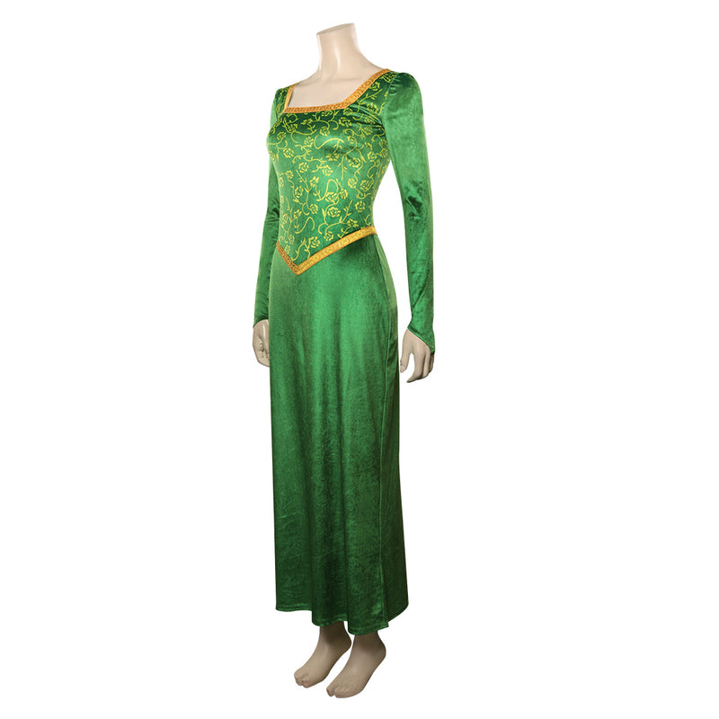 Shrek-Fiona Princess Dress Outfits Cosplay Costume Wig Crown Dress Set Halloween Carnival Suit