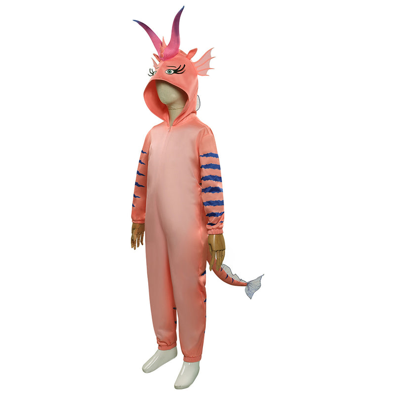 Kids Luck The Dragon Cosplay Costume Jumpsuit Pajamas Sleepwear Outfits Halloween Carnival Suit