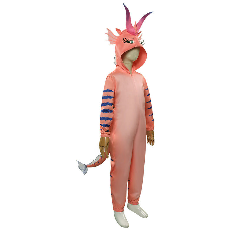 Kids Luck The Dragon Cosplay Costume Jumpsuit Pajamas Sleepwear Outfits Halloween Carnival Suit