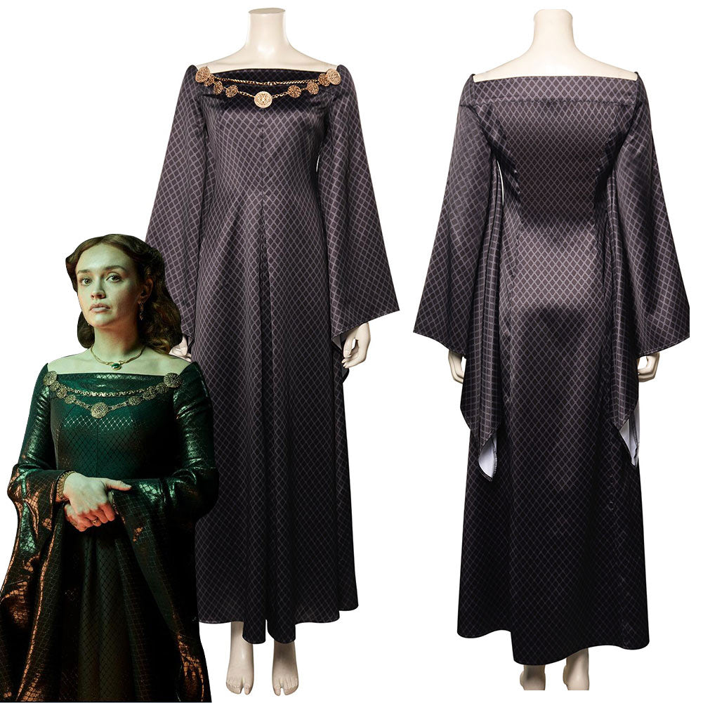 House of the Dragon Alicent Hightower Cosplay Costume Dress Outfits Ha