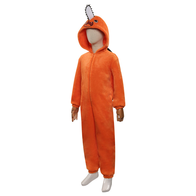 Kids Pochita Cosplay Costume Jumpsuit Pajamas Sleepwear Halloween Carnival Suit