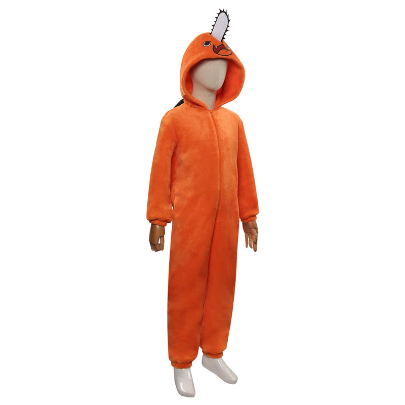 Kids Pochita Cosplay Costume Jumpsuit Pajamas Sleepwear Halloween Carnival Suit