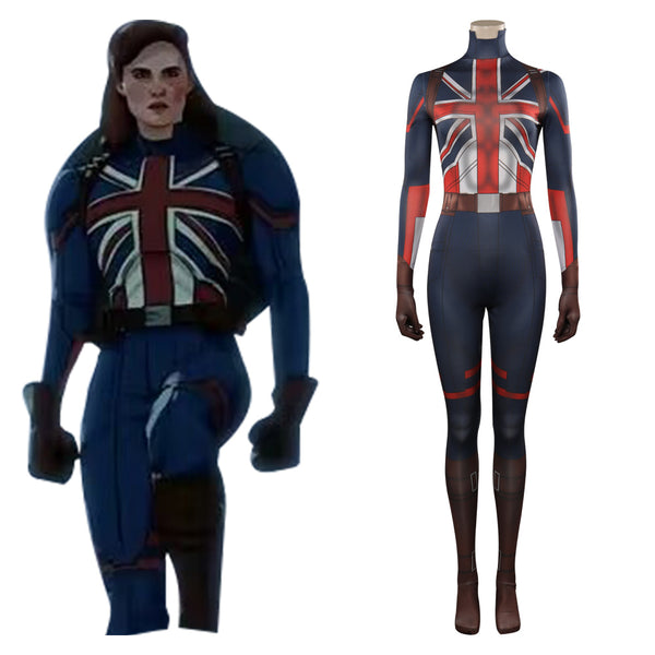 What If -Peggy Carter Cosplay Costume Outfits Halloween Carnival Party Suit