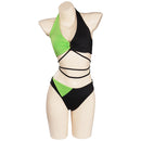 Kim Possible Shego Swimsuit Cosplay Costume Two-Piece Swimwear Outfits