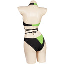 Kim Possible Shego Swimsuit Cosplay Costume Two-Piece Swimwear Outfits