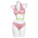 Kamado Nezuko Swimsuit Cosplay Costume Two-Piece Swimwear Outfits Halloween Carnival Suit