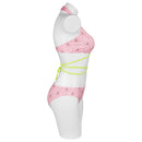 Kamado Nezuko Swimsuit Cosplay Costume Two-Piece Swimwear Outfits Halloween Carnival Suit