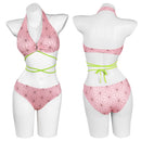 Kamado Nezuko Swimsuit Cosplay Costume Two-Piece Swimwear Outfits Halloween Carnival Suit