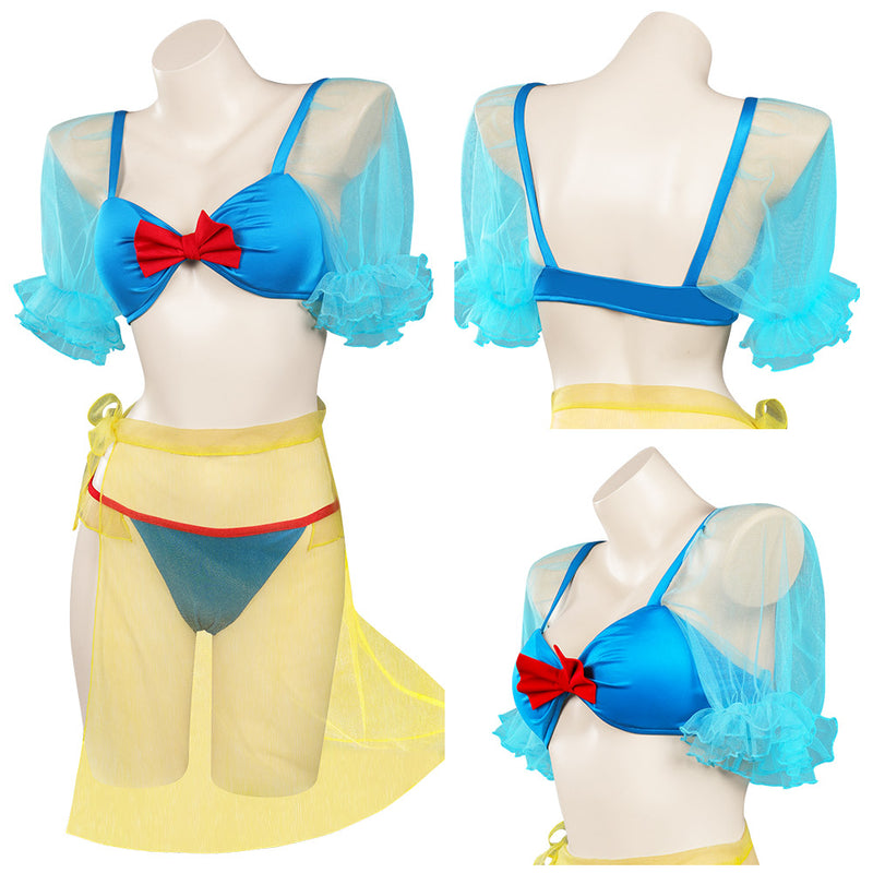 Snow White Swimsuit Cosplay Costume Three-Piece Swimwear Outfits Halloween Carnival Suit