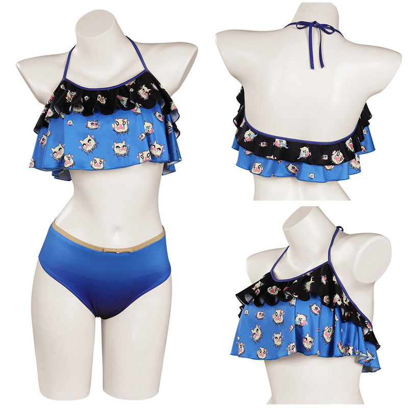 Hashibira Inosuke Cosplay Costume Original Designer Sexy Two-pieces Swimsuit-cossky®
