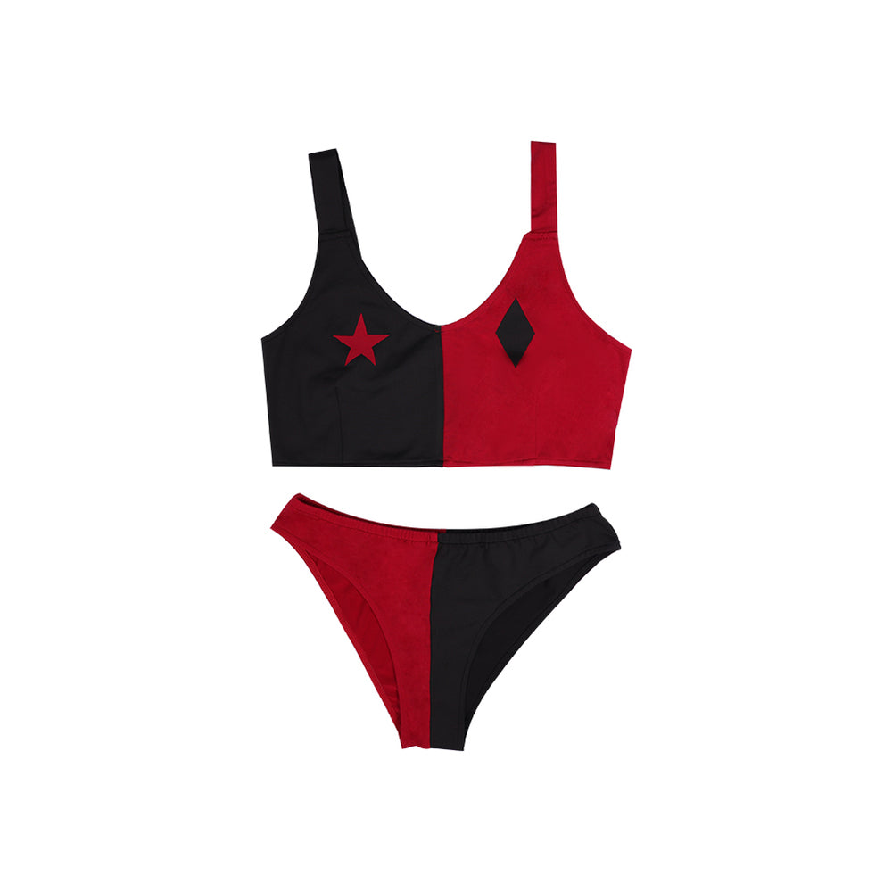 Harley Quinn Harleen Quinzel Swimsuit Cosplay Costume Two Piece Swimwe