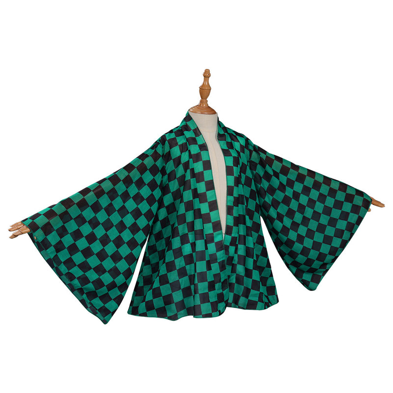 Children Kids  Kamado Tanjiro Cosplay Cloak Cape Kimono Coat