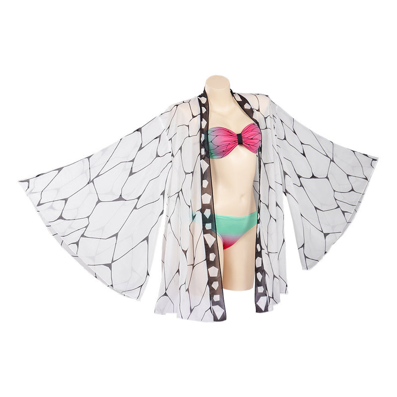 Kochou Shinobu Three-Piece Cloak  Swimsuit Cosplay Costume
