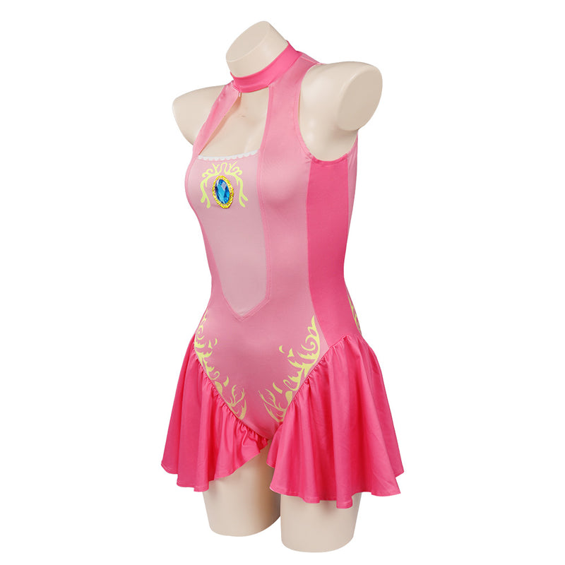 Princess Peach Swimsuit Cosplay Costume Jumpsuit Swimwear Outfits