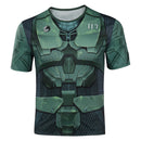 Halo Season 1 Master Chief John 117 Cosplay Costume Short Sleeve 3D Print T-shirt