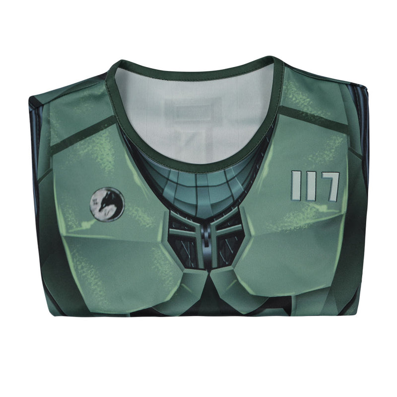Halo Season 1 Master Chief John 117 Cosplay Costume Short Sleeve 3D Print T-shirt